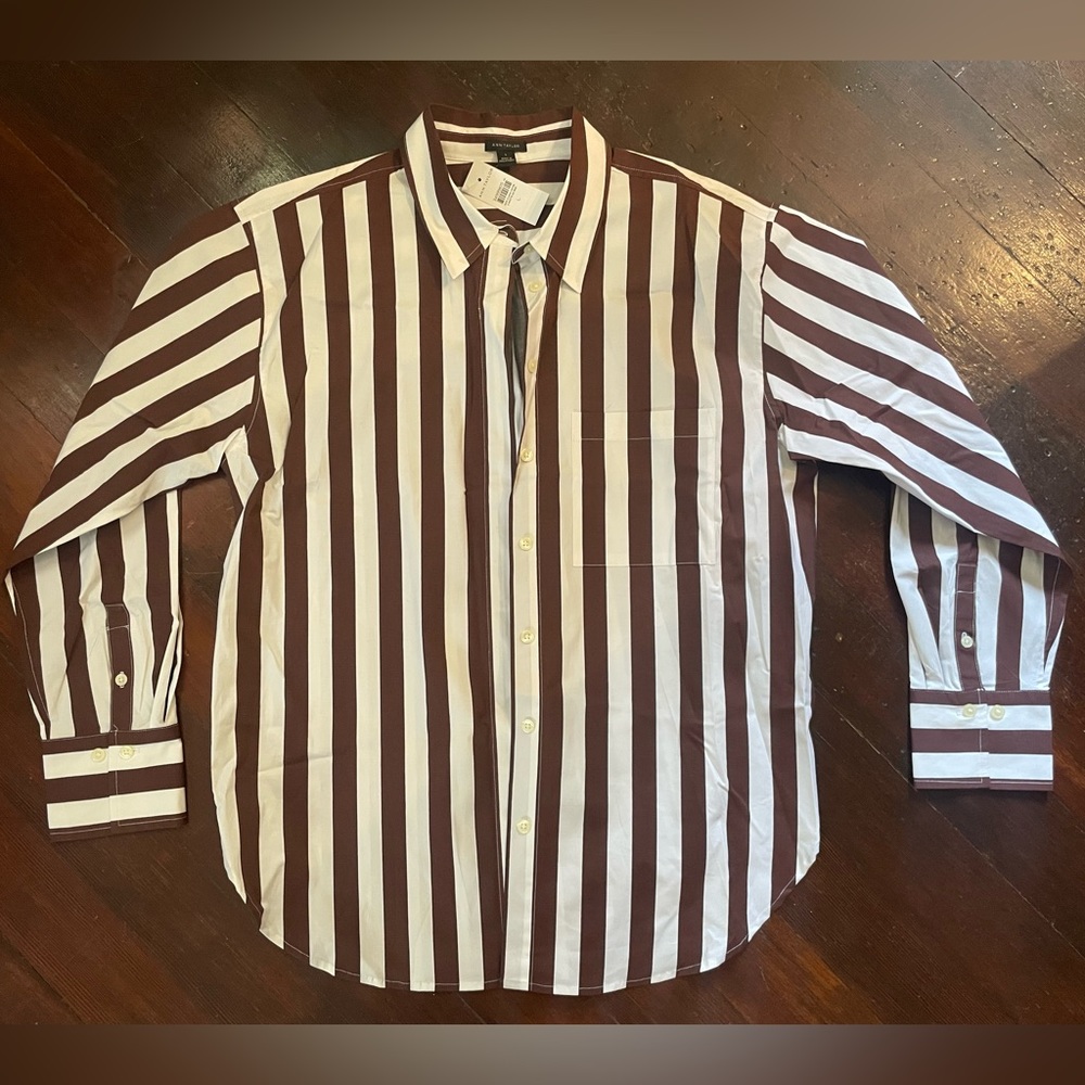 Ann Taylor Striped Oversized Shirt